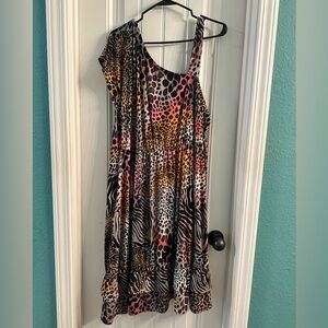 Asymmetrical Animal Print Dress